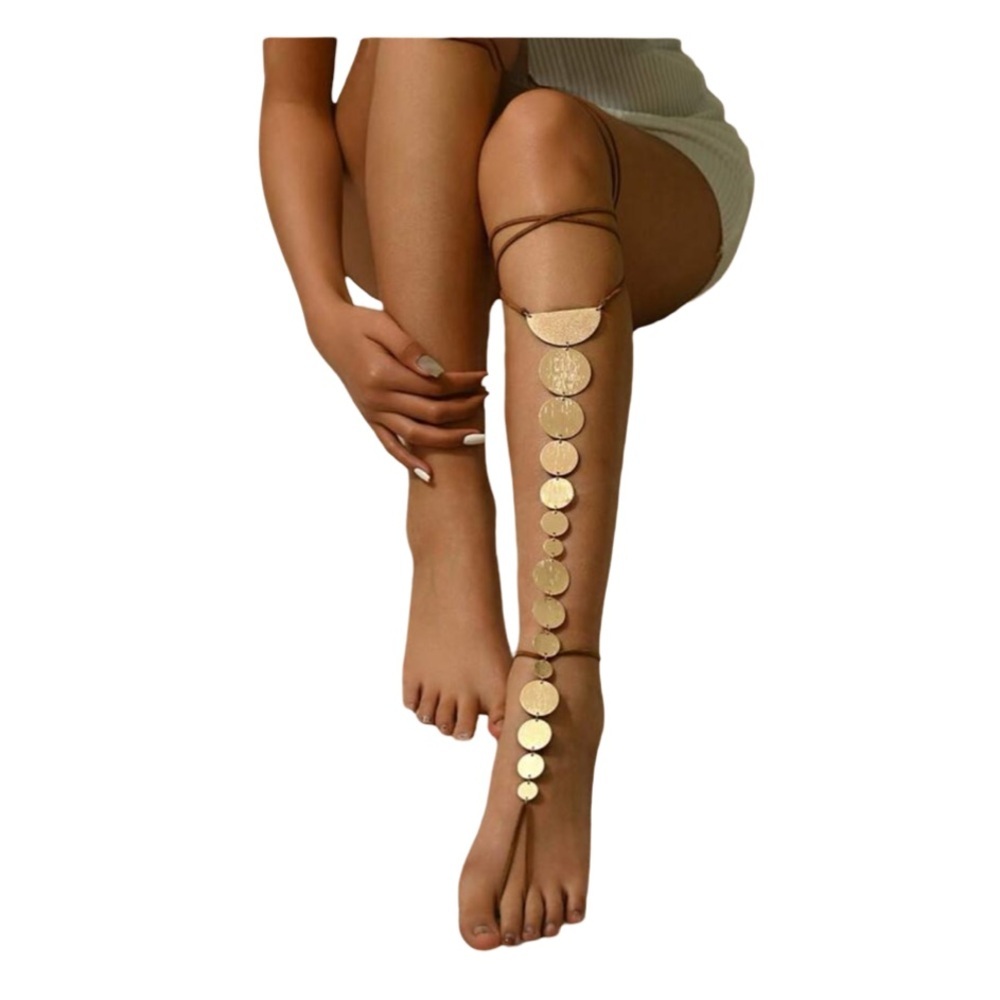 2-piece Gypsy Bohemian Gold Coin Leg Chain